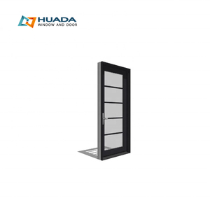 HuaDa CSA Approved Customized Casement Aluminium Alloy Glass Door Exterior Security Entrance Steel Main Doors