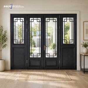 Best Aluminum Double Casement Genuine Antique Glass Doors with Built-in Grilles