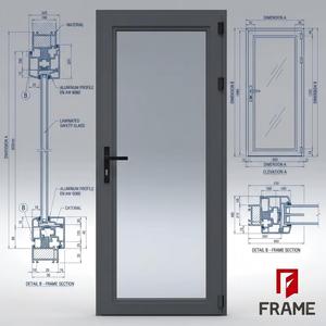 High Quality Aluminium Door Single Double Glass Casement Door