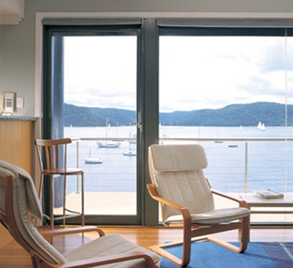 Single aluminum glass hinged door
