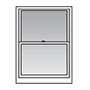 Single and double hung window line drawing