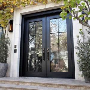 Luxury Main Entrance Security Frosted Glass Double Doors