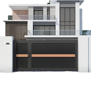 Customized Smart Solar Powered Villa Apartment Entry Door Aluminum Automatic Sliding System Eco-Friendly Durable