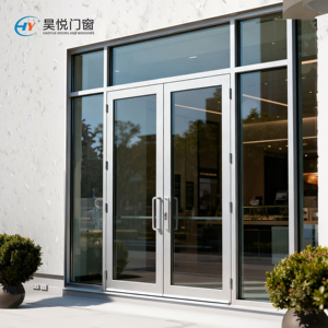 High Quality Factory Price Customized Double Aluminum Alloy Glass Door French Doors Aluminum Casement Door French Entrance Door