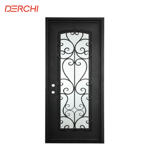 DERCHI Safety Residential Iron Single Door Design Front Door
