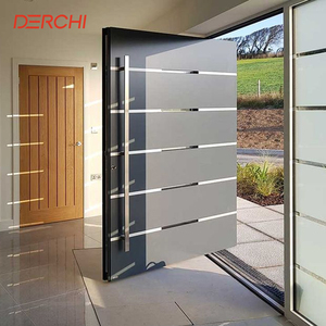 DERCHI USA Exterior Residential Aluminum Security Doors Hurricane Impact Heat Insulated Steel Glass Front Entry Doors