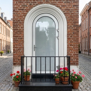 High End Custom Modern Exterior Arch Double Aluminum Anti-theft Door Double Tempered Glass Thermal Insulation