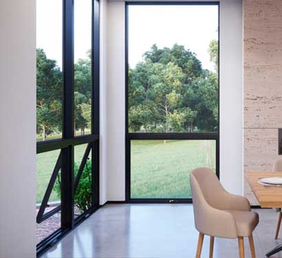 Modern Commercial Black Aluminum Awning Windows