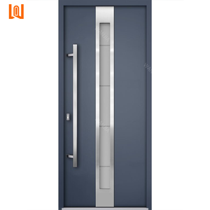Modern Entrance Door Metal Aluminum Glass Front Security Door Waterproof Thermal Insulation