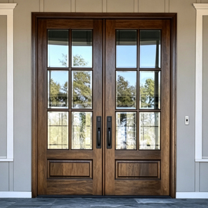Modern Luxury Aluminum Clad Wood Casement Doors Triple Glazed
