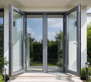 Hurricane Resistant Aluminum Swing Exterior Door External Open for Coastal Residence
