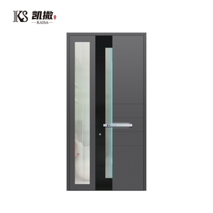 Aluminum Entry Pivot Door Modern Atmospheric Design Strong Burglar Exterior Glass Entry Door