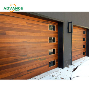 American 16x8 Black Security Garage Door Double Wooden Home
