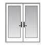 French hinged door line drawing