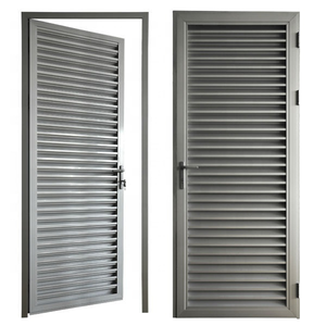 Custom Heavy Duty Aluminum Louver Door Anti-Corrosion Windproof Security Door